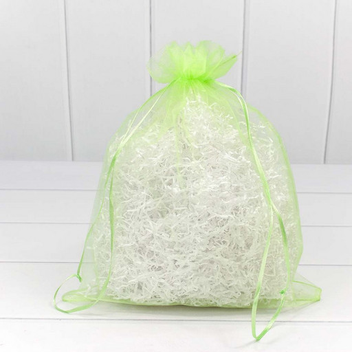 000801-4C Мешочки из органзы 26*32 см однотонные салатовый 1/100 1/2000