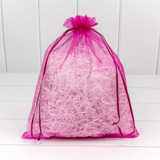 000801-8C Мешочки из органзы 26*32 см однотонные малиновый 1/100 1/2000