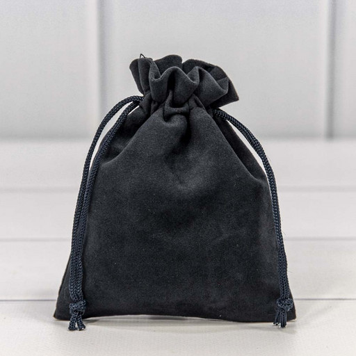 000811I/62 Мешочки бархатные 10*12 Синевато-чёрный 1/50 1/2000