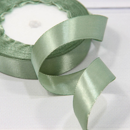 562-20/93 Лента Атласная (сатин) 2см*25ярд серая-спаржа 1/10 1/400