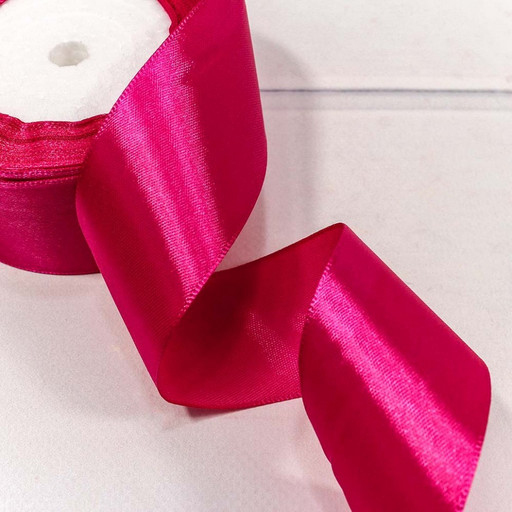 562-38/195 Лента Атласная Сатин 3,8см*25ярд Малиновый-195 1/5 1/200