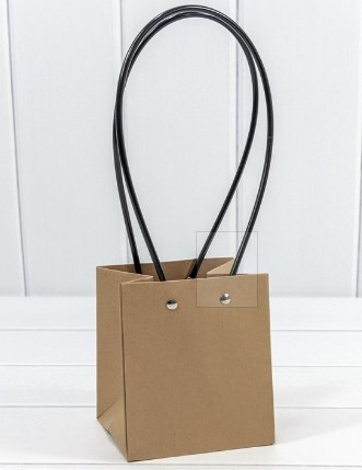 000170F Пакет подарочный "Ваза для цветов" 13*11,5*12 Крафт 1/10 1/250*