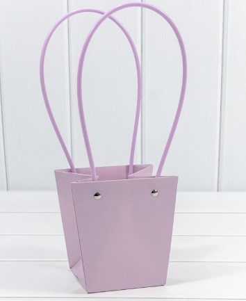 000170G/9 Пакет подарочный "Ваза для цветов" 13*13*9,5 Сиреневый 1/10 1/250*