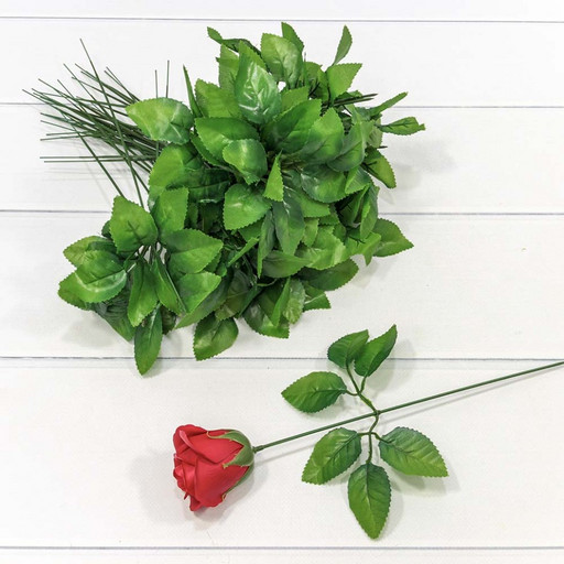 420050/2 Стебель для розы с листьями 30см 1/50 1/3000