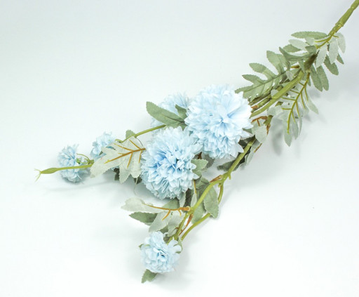 303-01-080/01 Искусственные цветы Ветка Хризантемы 80 см Голубой 1/1