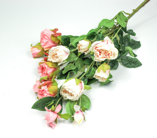 303-02-088/02 Искусственные цветы Кустовые Розы 80 см Розовый микс 1/2