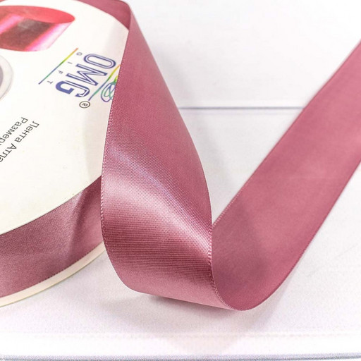 556-38/165 Лента атласная полиэстер 1/9 3,8 см 100 ярдов класс А коричнево-розовый 1/36