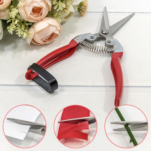 1052-3 Ножницы универсальные 19,8см Красный 1/12 1/120