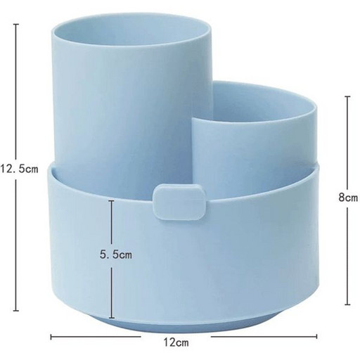 Органайзер для канцелярии deVENTE Orbit, пластиковый, вращающийся, 3 отд., голубой
