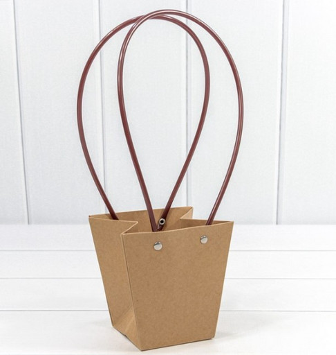 000170H/35 Пакет подарочный "Ваза для цветов" 12*12*8 Крафт 1/10 1/250