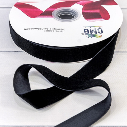 592-25/50 Лента Бархат 2,5см*25ярд Чёрный 1/13 1/52 592-25/50 Лента Бархат 2,5см*25ярд Чёрный 1/13 1/52