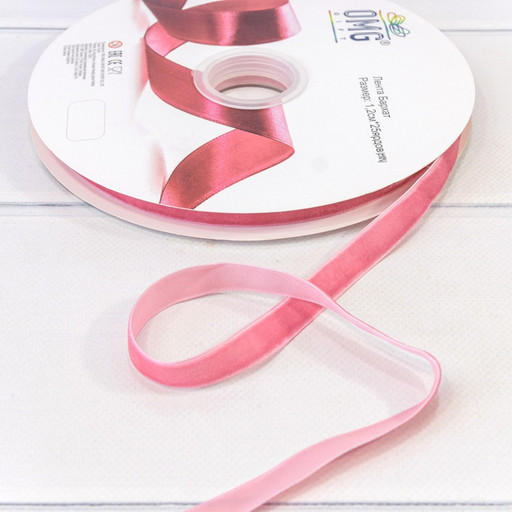 592-12/07 Лента Бархат 1,2см*25ярд Розовый 1/16 1/64 592-12/07 Лента Бархат 1,2см*25ярд Розовый 1/16 1/64