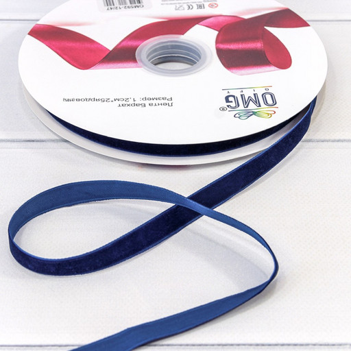 592-12/47 Лента Бархат 1,2см*25ярд Синий 1/16 1/64* 592-12/47 Лента Бархат 1,2см*25ярд Синий 1/16 1/64*