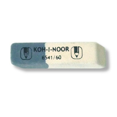 Ластик KOH-I-NOOR Sunpearl, 57*14*8 мм, комби, нат. каучук, прямоуг/скошенный, серо-белый