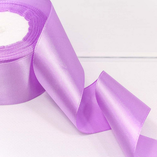 562-50/113 Лента Атласная Сатин 5см*25ярд Сиреневый 1/4 1/48