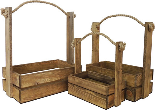 0020002 Ящик для декора Набор 3 в 1 (30,5*18,5*35; 25,5*15*30; 20*12*23) Дуб