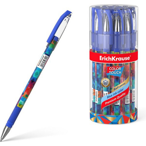 Ручка шариковая 0,7 мм синяя ErichKrause ColorTouch® Patchwork