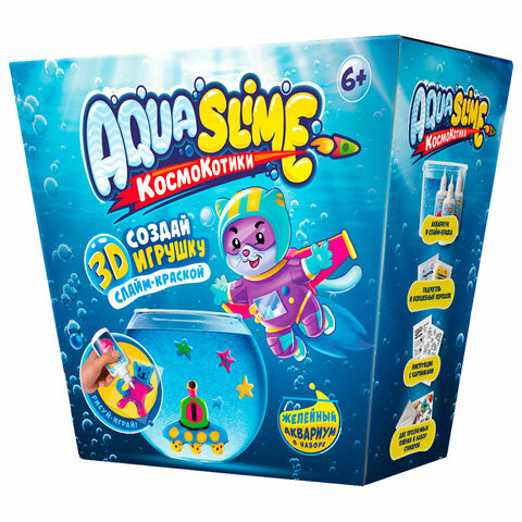 Набор для создания фигурок из цветного геля MEDIUM "Aqua Slime", шаблоны, SLIME, AQ001