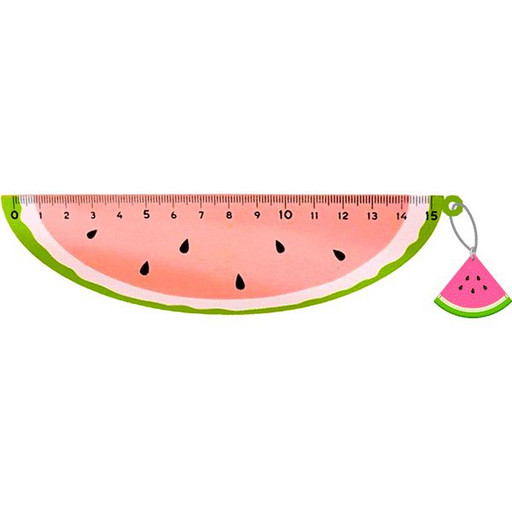 Линейка пластиковая 15 см deVENTE Tutti-Frutti Watermelon гибкая с рисунком