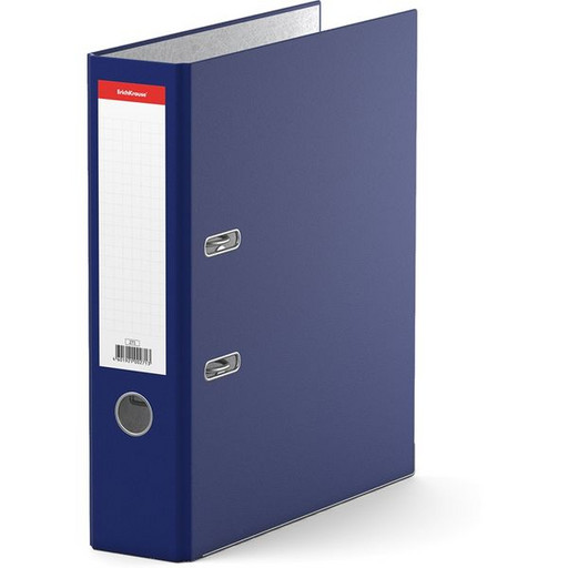 Папка–регистратор с арочным механизмом ErichKrause Standard, А4, 70 мм, м/кант, накл., бумвинил синий