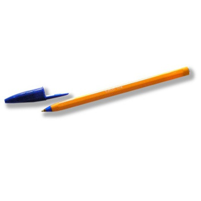 Ручка шариковая 0.8 мм синяя BIC Orange Original fine, одноразовая, оранжевый корпус