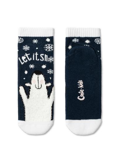 CONTE-KIDS Короткие новогодние носки махровой стопой и пушистой нитью «Let it snow»