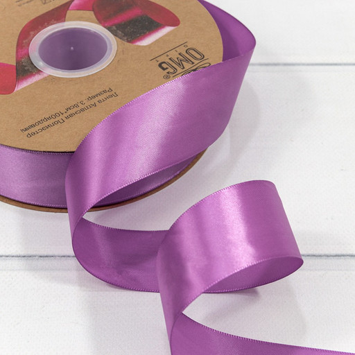 556-38/466 Лента атласная (полиэстер) 3,8 см*100 ярдов фиолетовый 1/9 1/36
