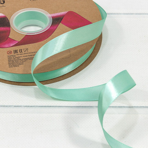 556-15/314 Лента Атласная Полиэстер класс А 1,5см*100ярд Бирюзовый 1/13 1/52