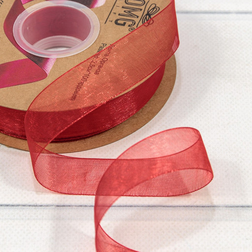 559-25/1026 Лента Органза 2,5см*100ярд Красный 1/8 1/32