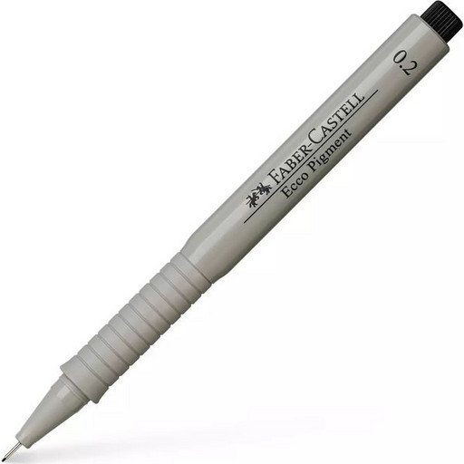Ручка капиллярная черная Faber-Castell Ecco Pigment, толщина линии 0,2 мм