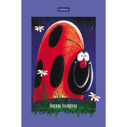 Блокнот на склейке А6, 40 л., клетка, 80 г/м², глянц. лам., Hatber Premium Happy Animals_3 дизайна