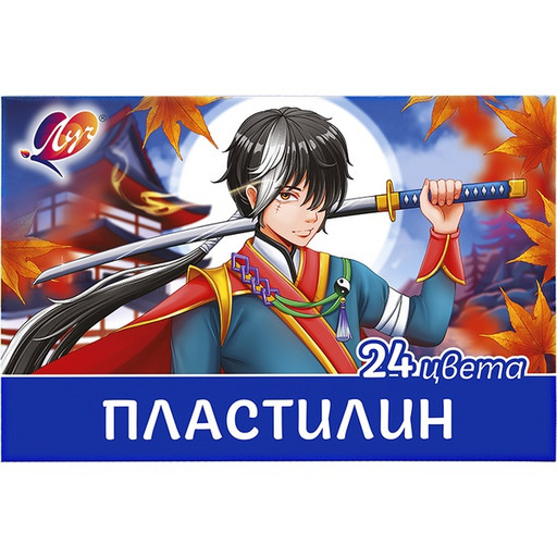 Пластилин классический ЛУЧ Аниме (синий), 24 цвета, 480 г, стек в комплекте, к/уп.