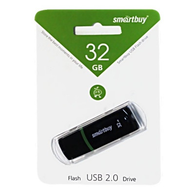 Флеш-накопитель USB 2.0, 32 ГБ, Smartbuy Paean_черный