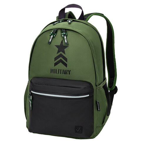 Рюкзак BRAUBERG FASHION CITY универсальный, "Military", хакки, 46х31х15 см, 271670