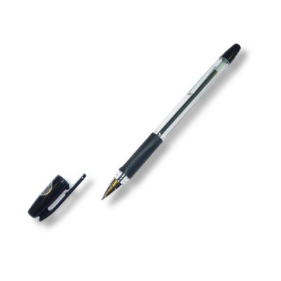 Ручка шариковая 0,5 мм черная Pilot SuperGrip P металлич. наконечник, каучук.грип-зона, прозр.корпус