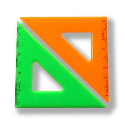 Треугольник пластиковый 45°/7 см СТАММ Neon, непрозрачный, ассорти неон
