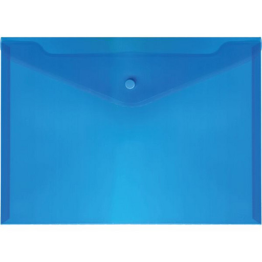 Папка-конверт на кнопке, А4, PP 180 мкм, полупрозрачная, deVENTE_синяя