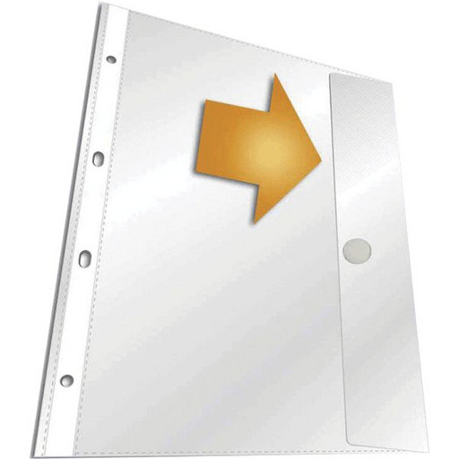 Папка-конверт на кнопке, А4, PVC 140 мкм, прозрачная, перфорир. корешок, deVENTE