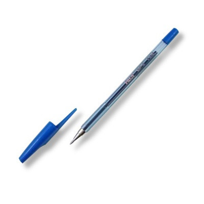 Ручка шариковая 0,7 мм синяя Pilot Super металлич. наконечник, полупрозрачный голубой корпус