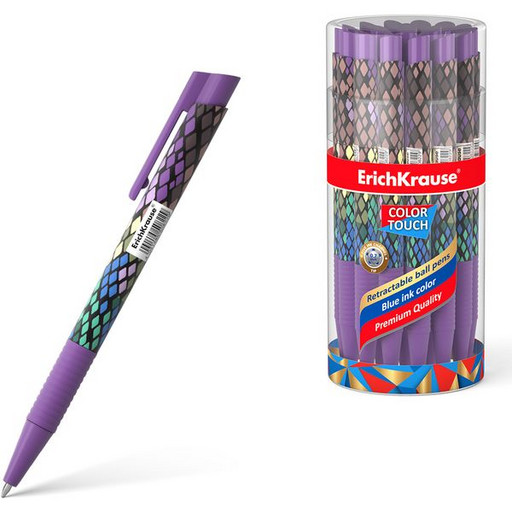 Ручка шариковая автоматическая 0,7 мм синяя ErichKrause ColorTouch® Purple Python