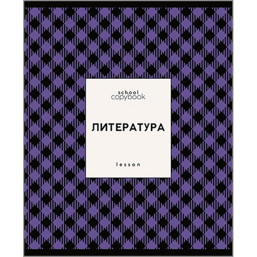 Тетрадь предметная 48 л., линия, 60 г/м², обл. мел. картон, КТС-ПРО Яркая клетка_Литература