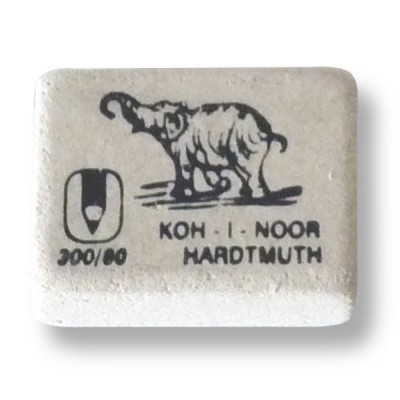 Ластик KOH-I-NOOR Elephant, 26*18.5*8 мм, каучук, мягкий, прямоугольный, белый