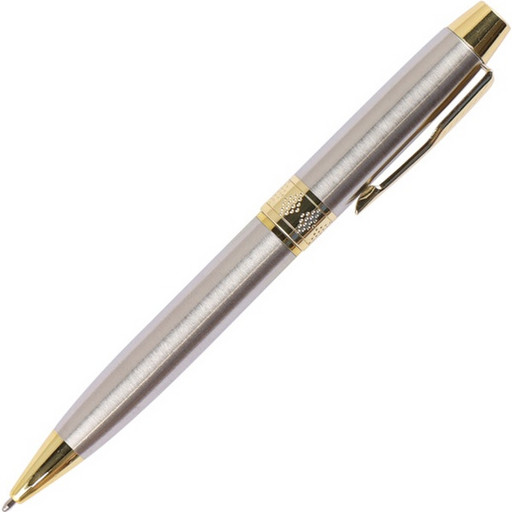 Ручка шариковая подарочная FIORENZO, поворотный м-м, цв. корпуса серебро/золото, 0.7 мм, синяя