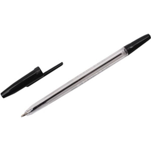 Ручка шариковая 0.7 мм, черная, Profit Классика, прозрачный корпус*