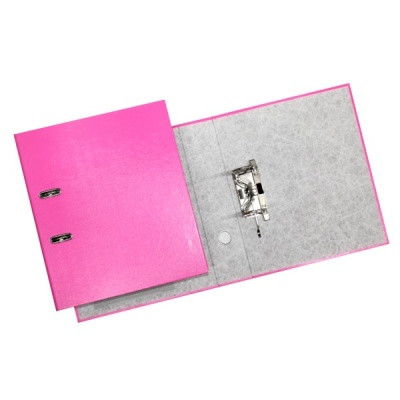 Папка–регистратор с арочным механизмом ErichKrause Neon, А4, 70 мм, т/карман, картон "лен", розовый