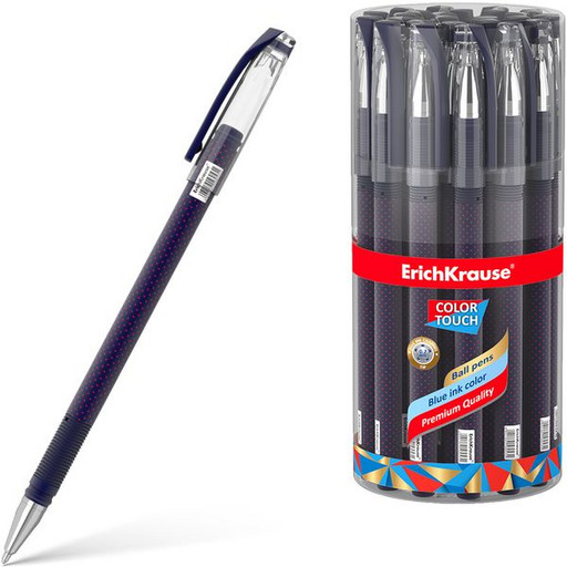 Ручка шариковая 0,7 мм синяя ErichKrause ColorTouch® Dots in Blue