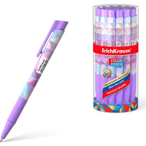Ручка шариковая автоматическая 0,7 мм синяя ErichKrause ColorTouch® Magic Rhombs