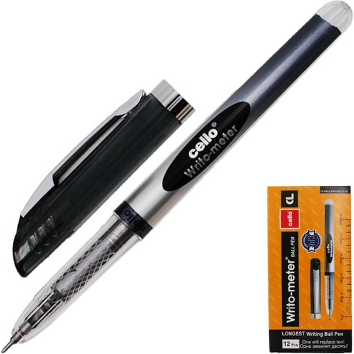 Ручка шариковая 0,5 мм черная ELLOT Writ-meter, масл. основа, пиш. резерв 10 км