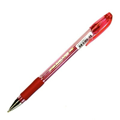 Ручка гелевая 0,7 мм красная Crown Hi-Jell Grip Color, резиновый грип, металический наконечник