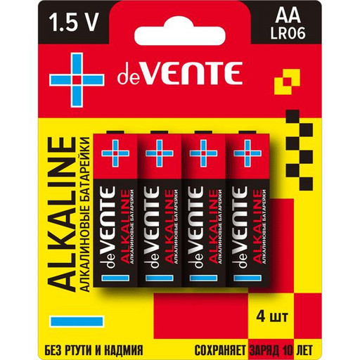 Батарейка LR06/AA, 1.5 V, deVENTE Alkaline